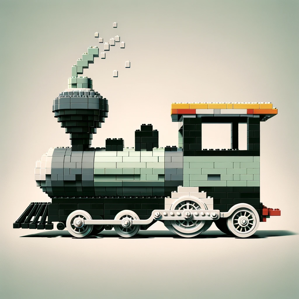 a train made of few legos